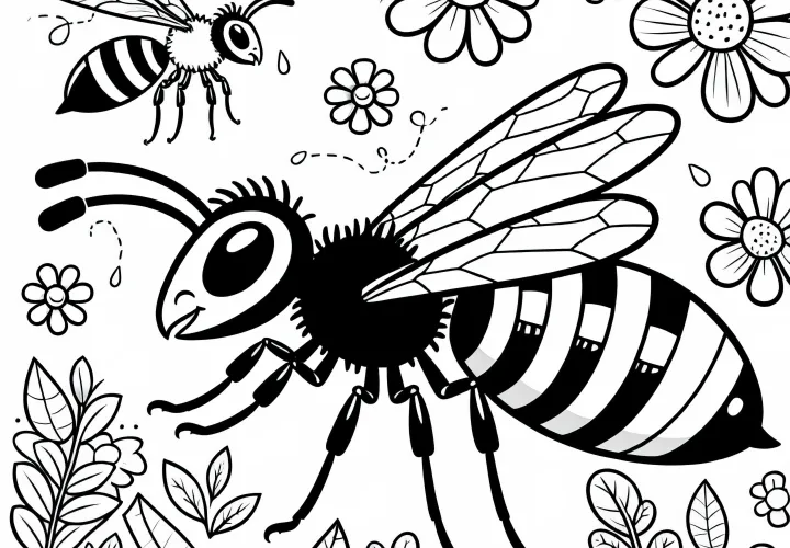 Free coloring page of a simple wasp