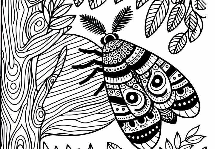 Раскраска с изображением моли – бесплатно скачать