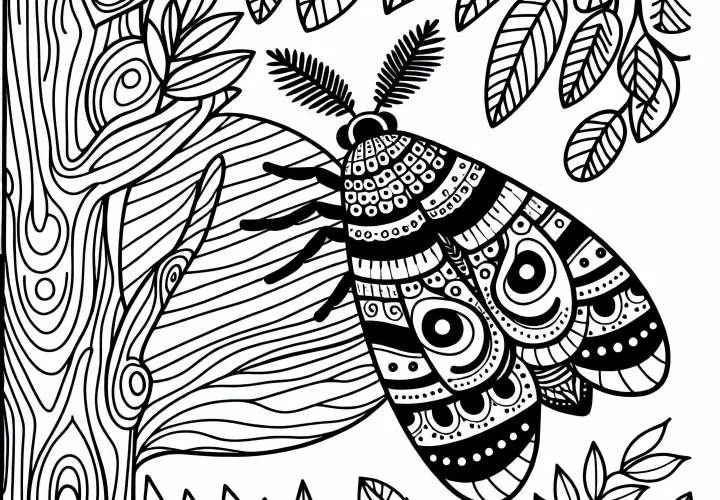 Раскраска с изображением моли – бесплатно скачать