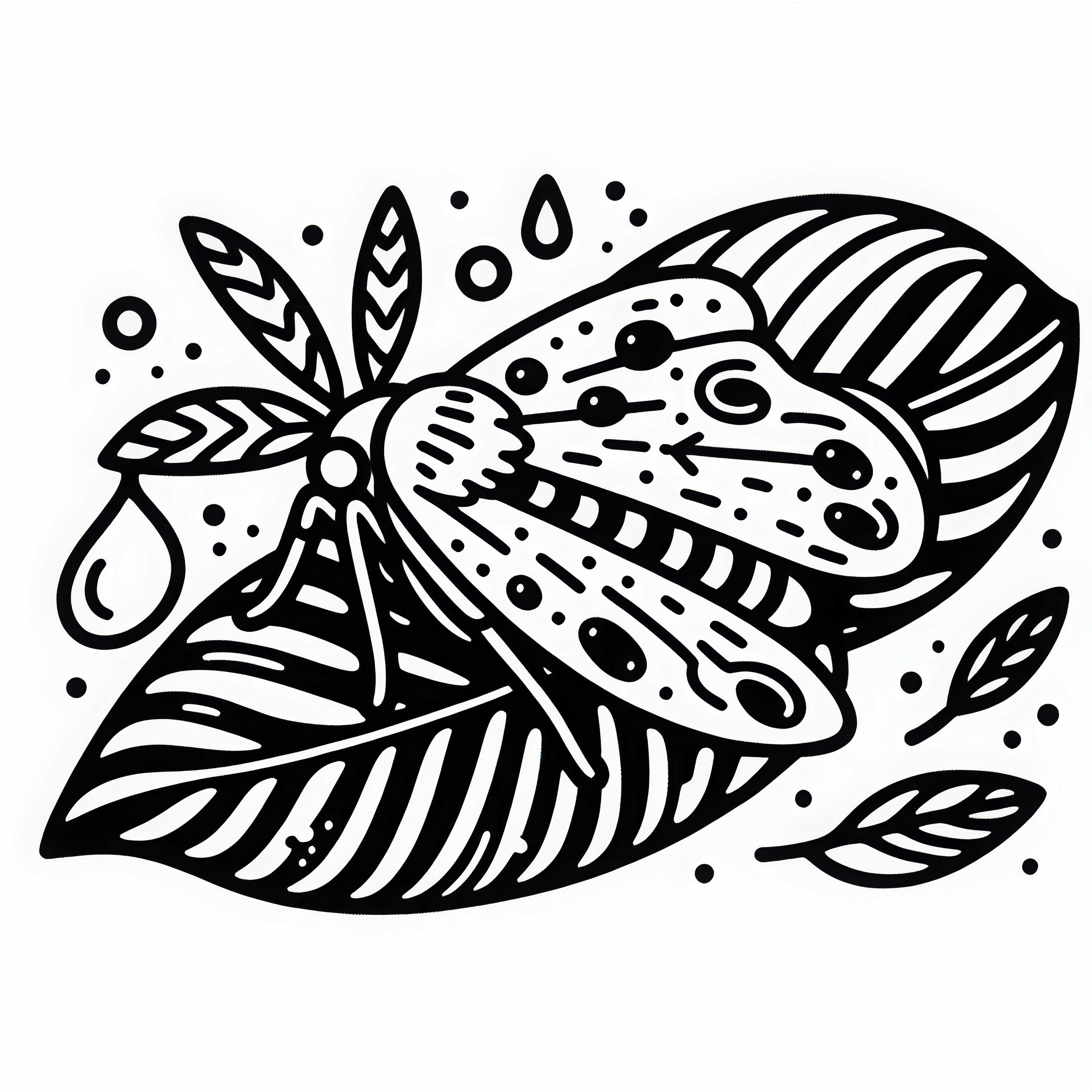 Motte sitter p&aring; blad &ndash; F&aring; gratis nedlastning av malebilde