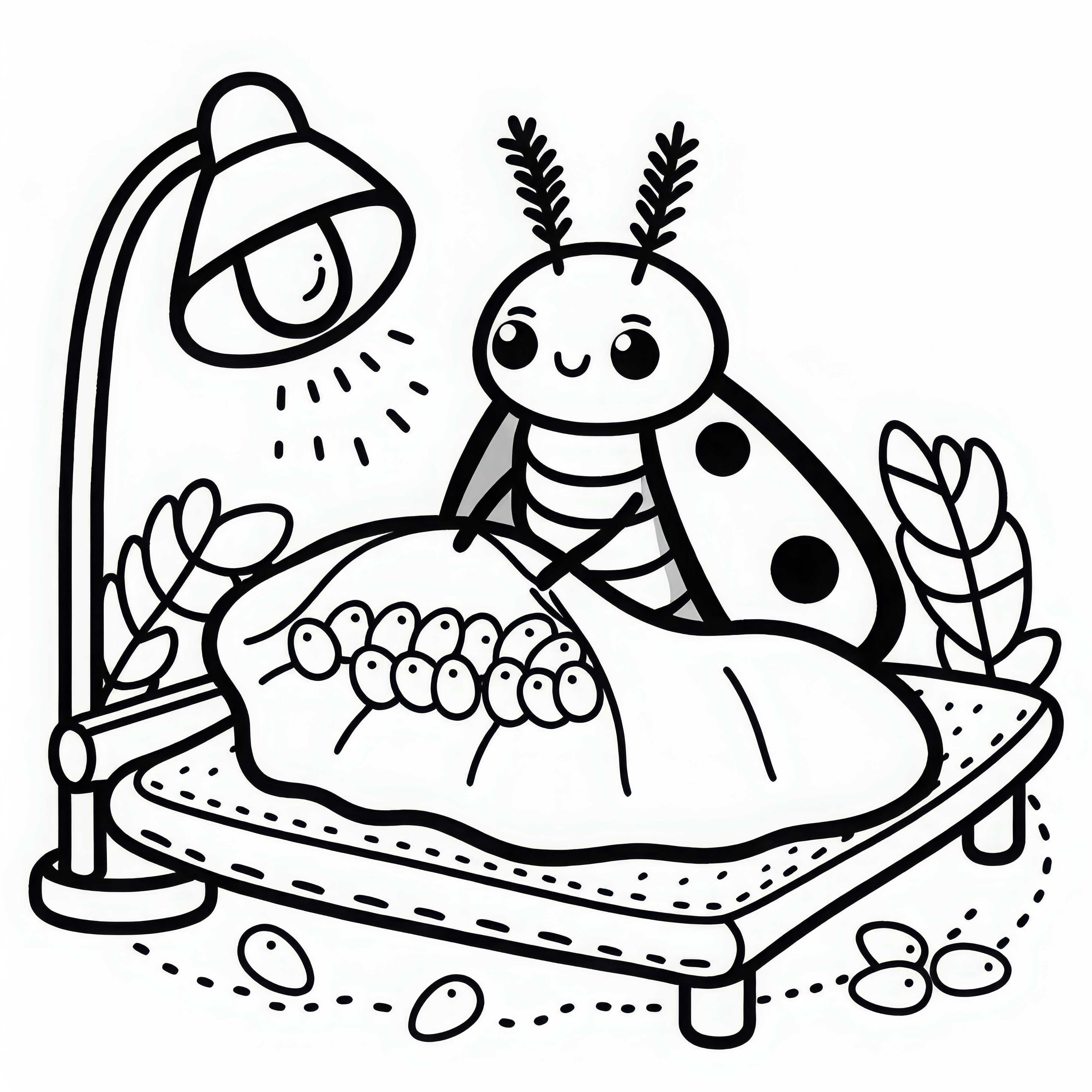 Moth leže jajca na kos blaga &ndash; brezplačna risalna predloga