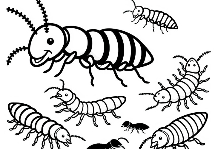 Termite Coloring Page Simple Free