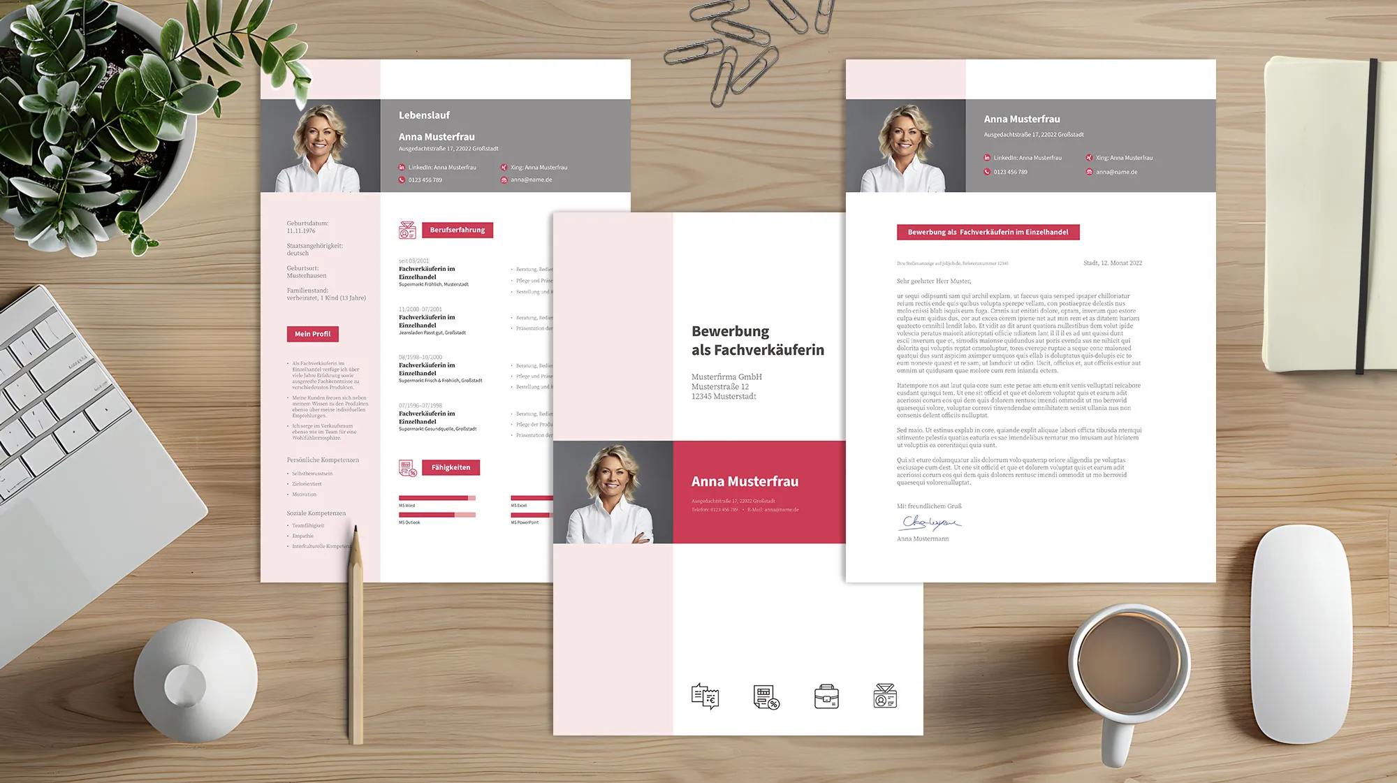 Application as administrator: Template for cover letter and CV