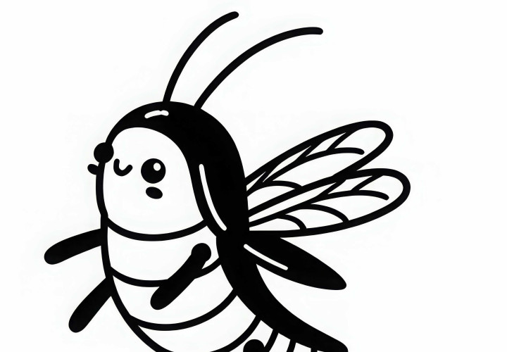 Cockroach flying through the air with outstretched wings - Free coloring page