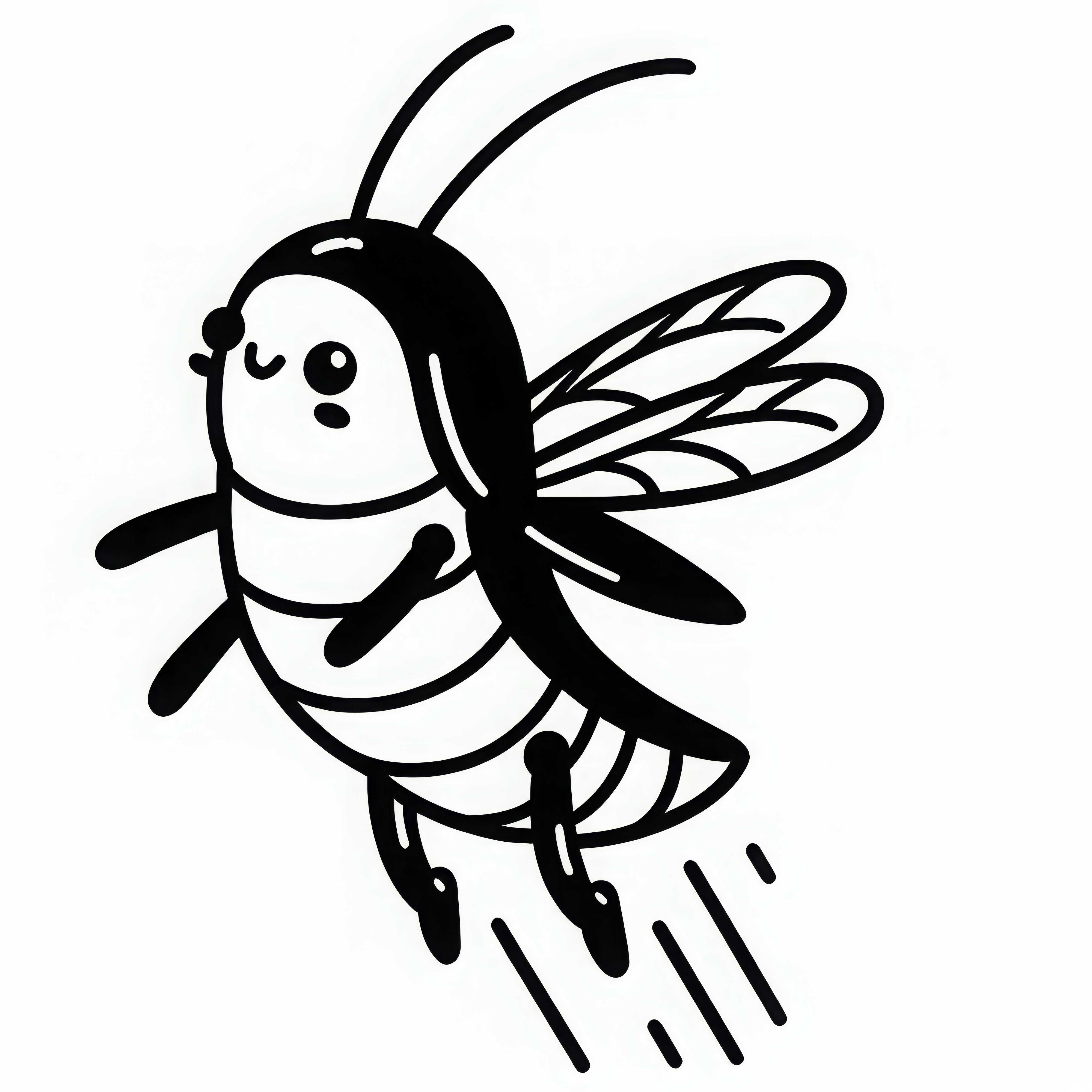 Cockroach flying through the air with spread wings – Free coloring page Cockroach flying through the air with outstretched wings - Free coloring page