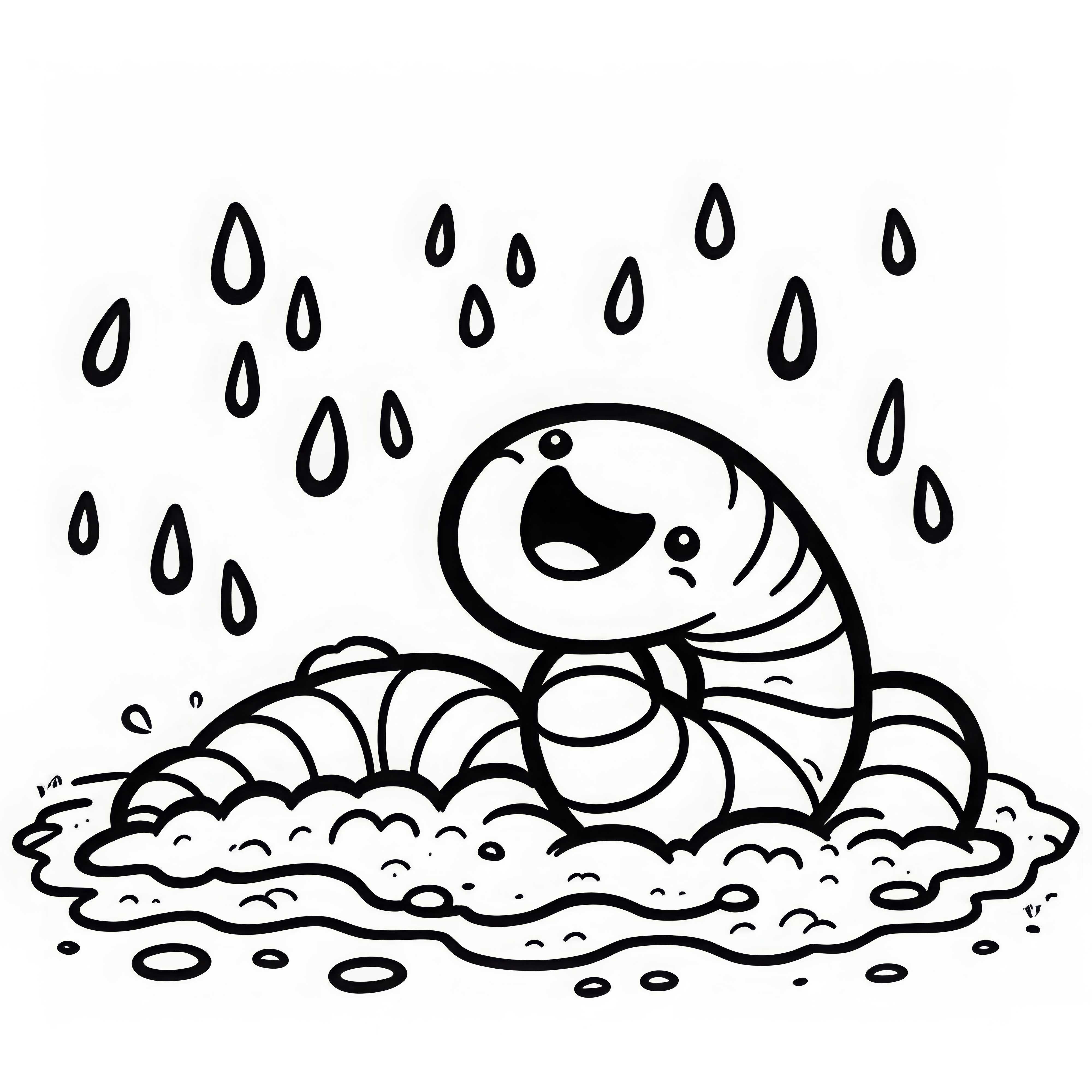 Regenorm kommer fra jorden: Fargeleggingsmal for nedlasting (Gratis)