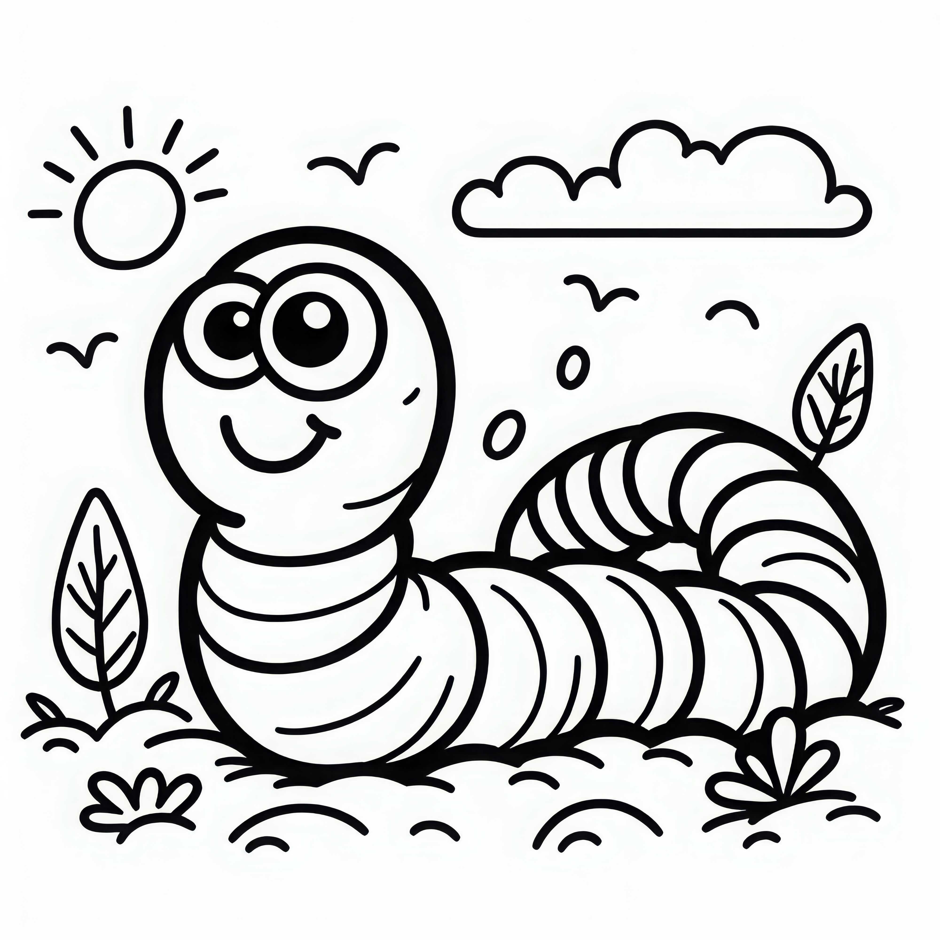 무료로 다운로드할 수 있는 지렁이 색칠공부 그림