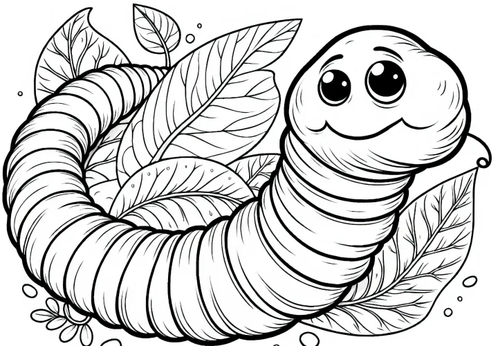 Раскраска для дождевого червя: детализированная и бесплатная