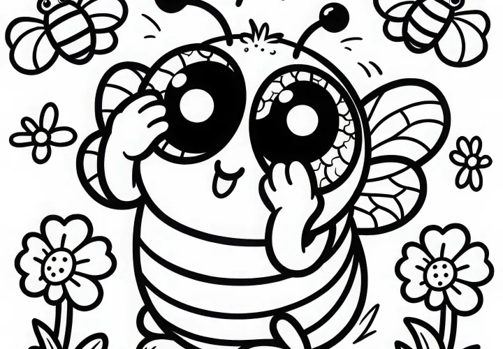 Fly rubs its eyes: Coloring page for download (Free)