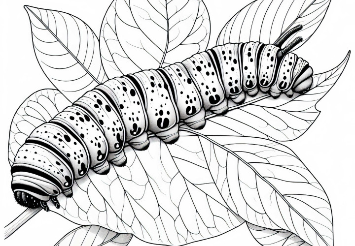 Raja di atas daun: Gambar mewarnai yang detail (Gratis) Rai ulat di atas daun: Gambar mewarnai yang detail (Gratis)
