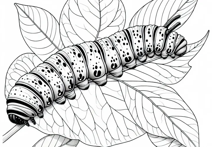 Kryp på ett blad: Detaljrikt målarbild (Gratis)