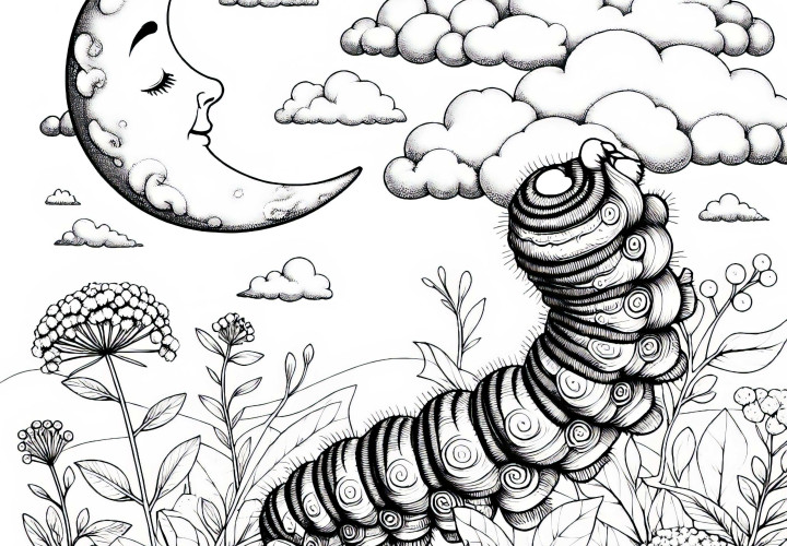 Kupu-kupu kecil dengan bulan di langit: Gambar untuk diwarnai yang dapat diunduh (Gratis) Kupu-kupu kecil dengan bulan di langit: Gambar mewarnai untuk diunduh (Gratis)