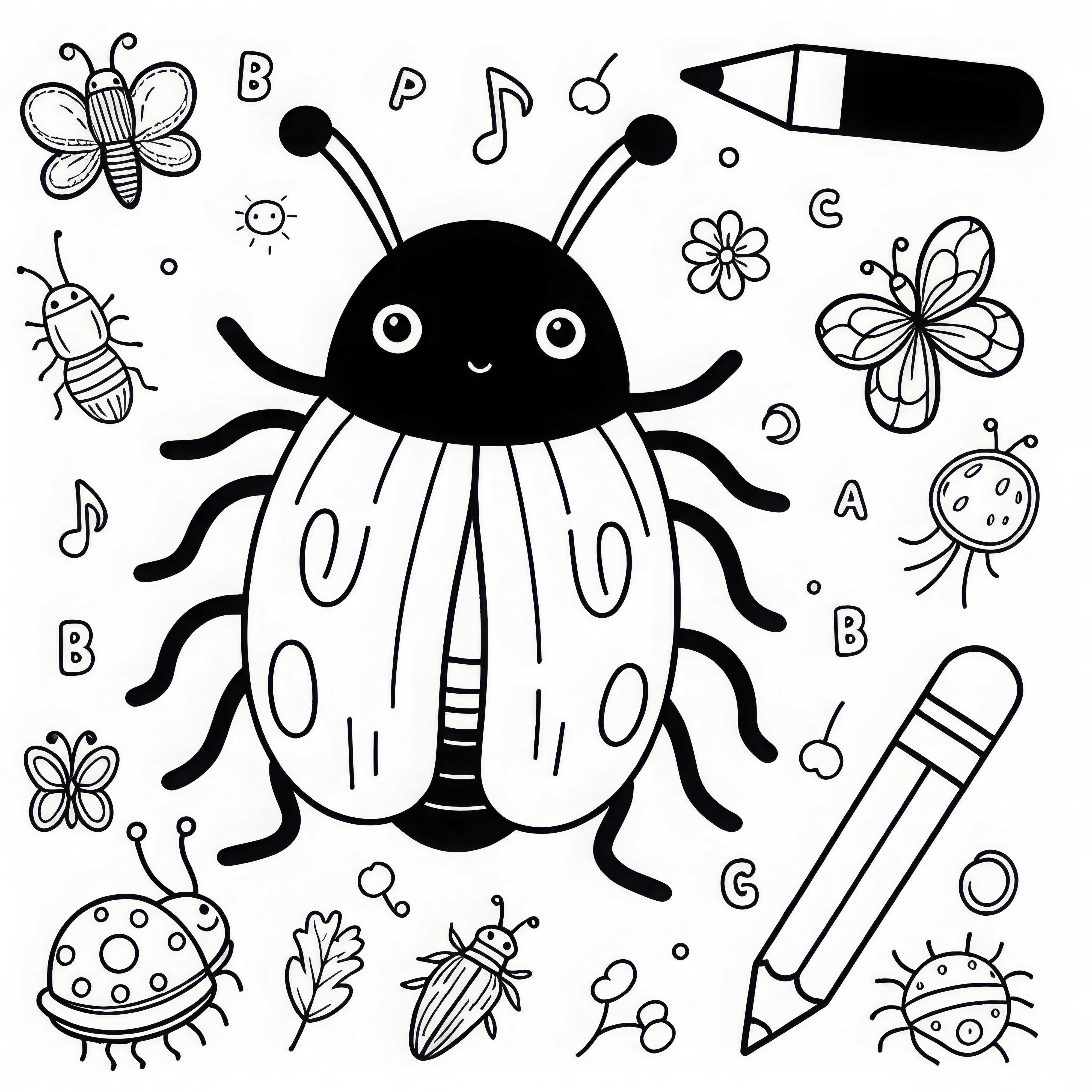 Рисунок для раскрашивания жука для скачивания (бесплатно)
