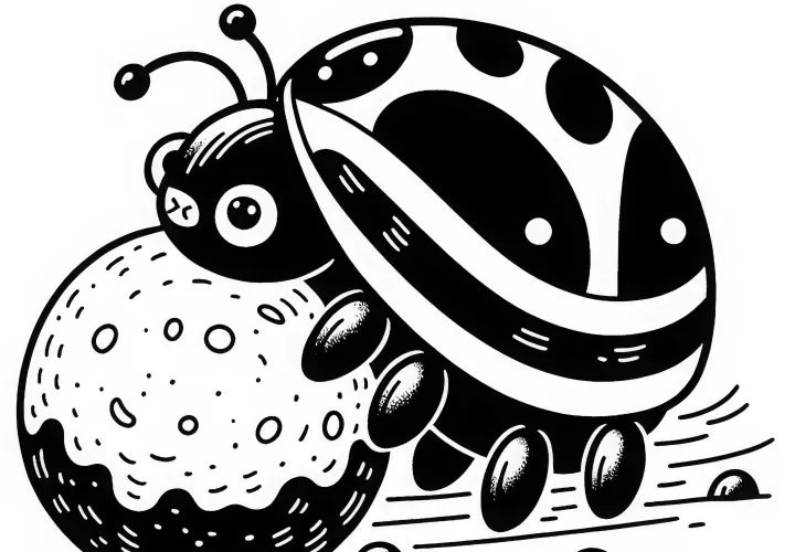 Gosenjik valja kroglico: Barvna slika za prenos (Brezplačno)