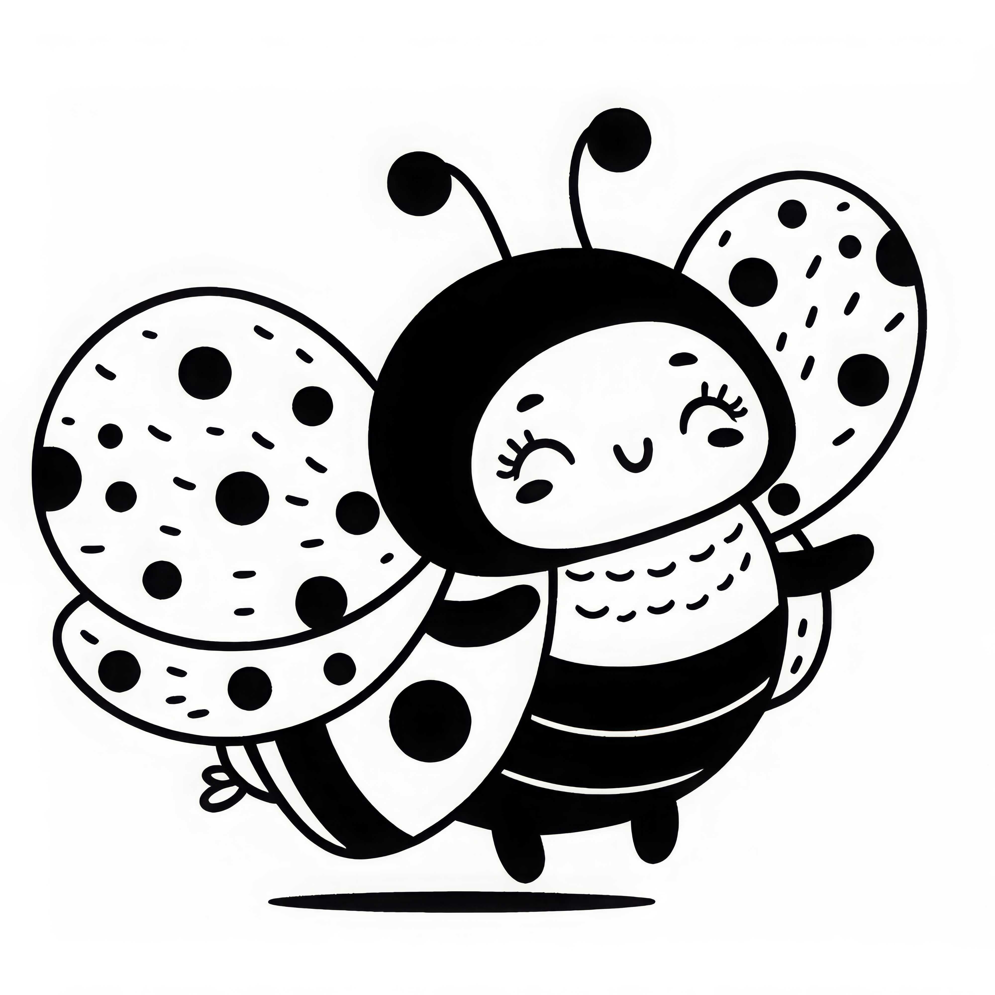 Joaninha com asas decola para voar: Desenho para colorir para download (Gratuito)