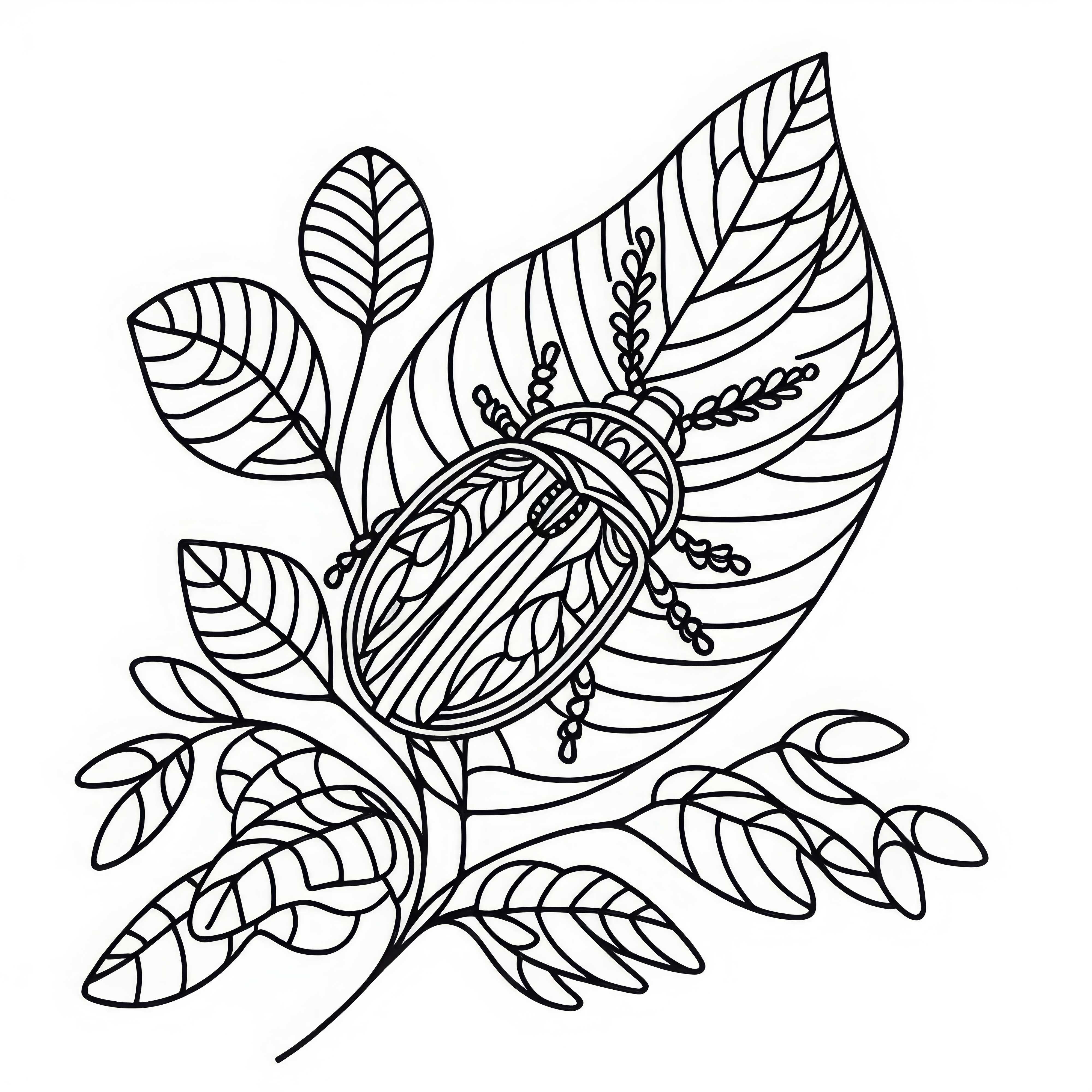 Blad bille kryper over blad: Malebilde for nedlasting (gratis)