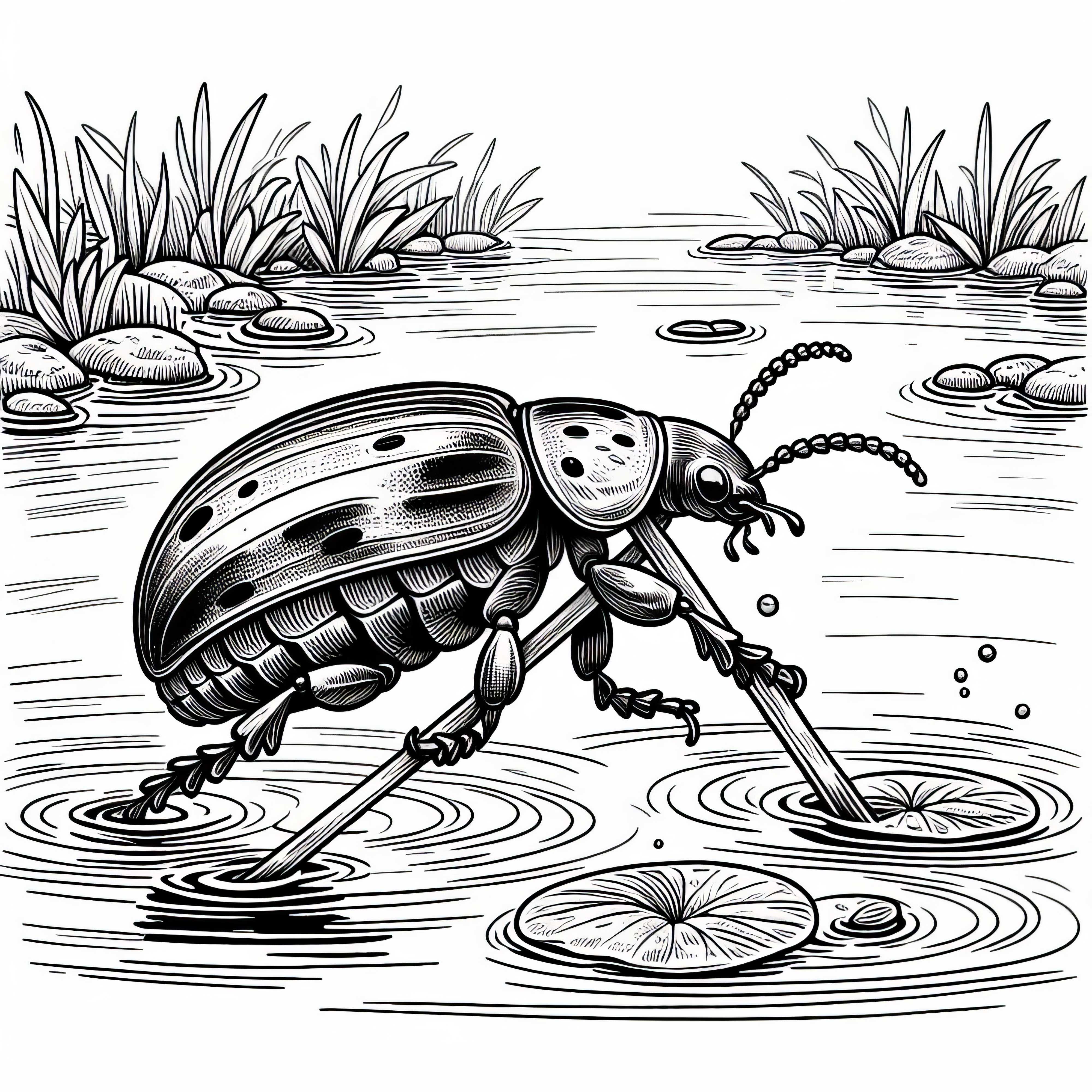 Žabji hro&scaron;č prečka ribnik na stezih: Barvna slika za prenos (Brezplačno)