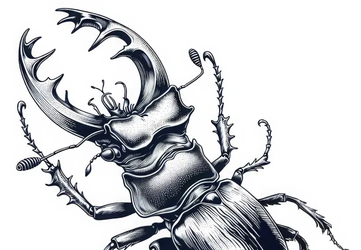 Jeleni hrošče z impresivnimi klešči: Slika za barvanje za prenos (brezplačno)