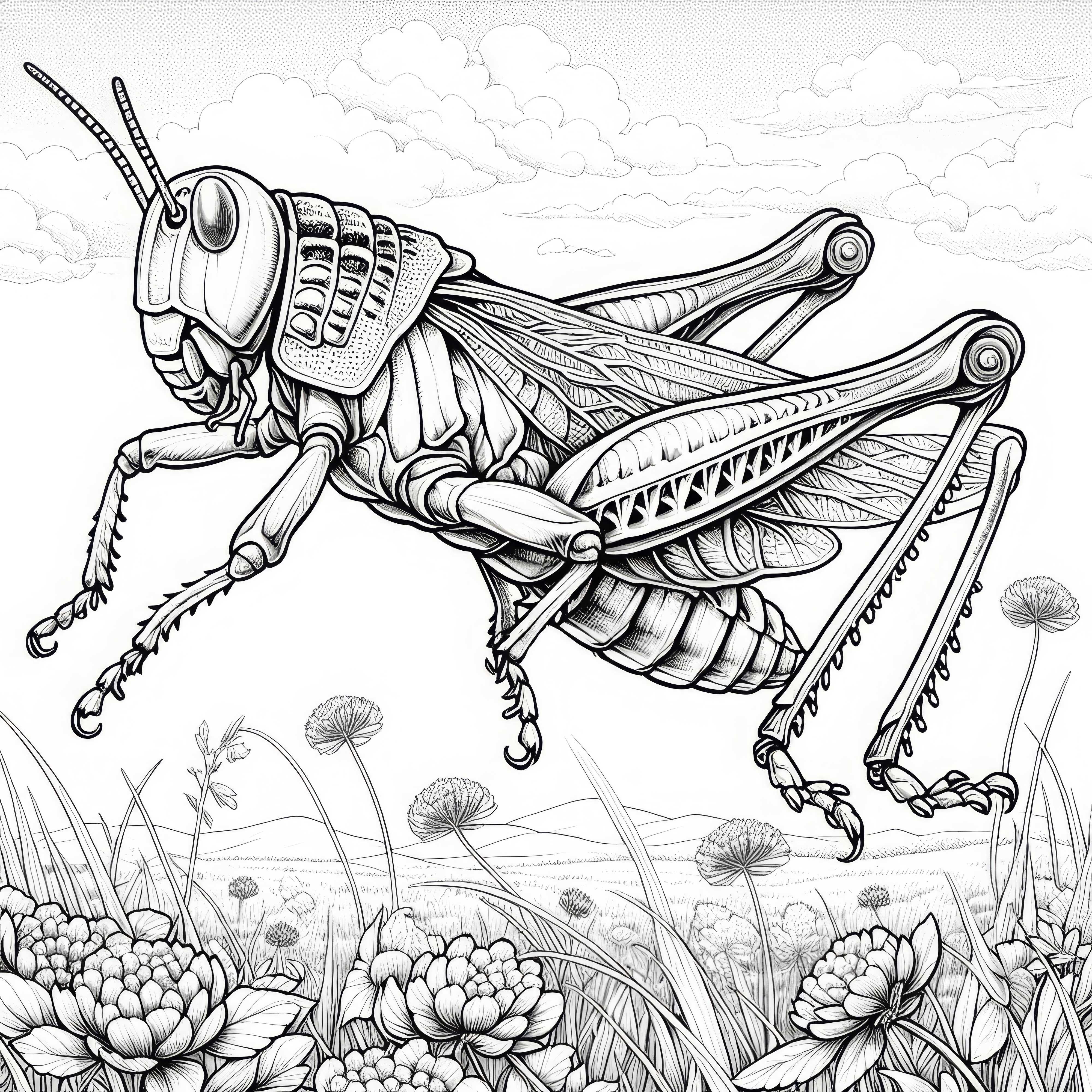 Græshoppe hopper over eng: Detaljeret malebog (Gratis) Græshoppe hopper over eng: Detaljeret malebog (Gratis)