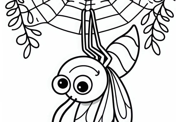 Komar na pajkovi mreži: Risalna predloga za prenos (Brezplačno)