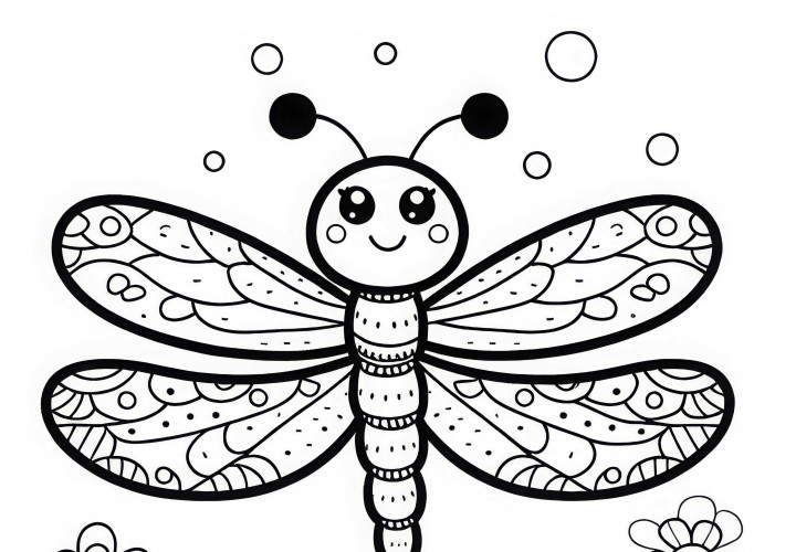 Распечатка раскраски стрекозы для скачивания (бесплатно)
