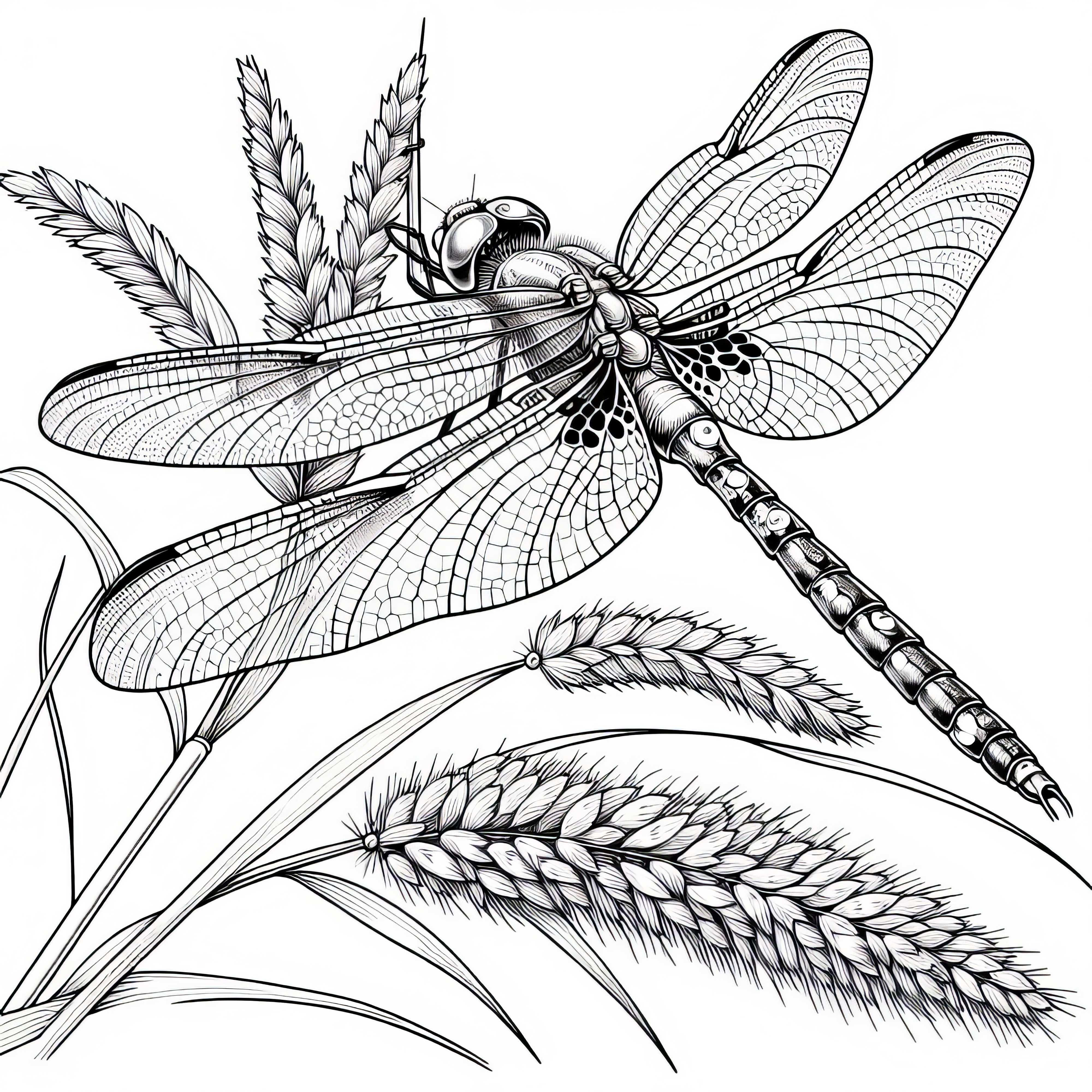 Libellula con ali spiegate: Disegno da colorare dettagliato (Gratuito) Libellula con ali spiegate: Disegno da colorare dettagliato (Gratis)