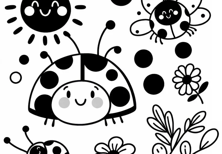 Ladybug as a simple coloring picture (Free)