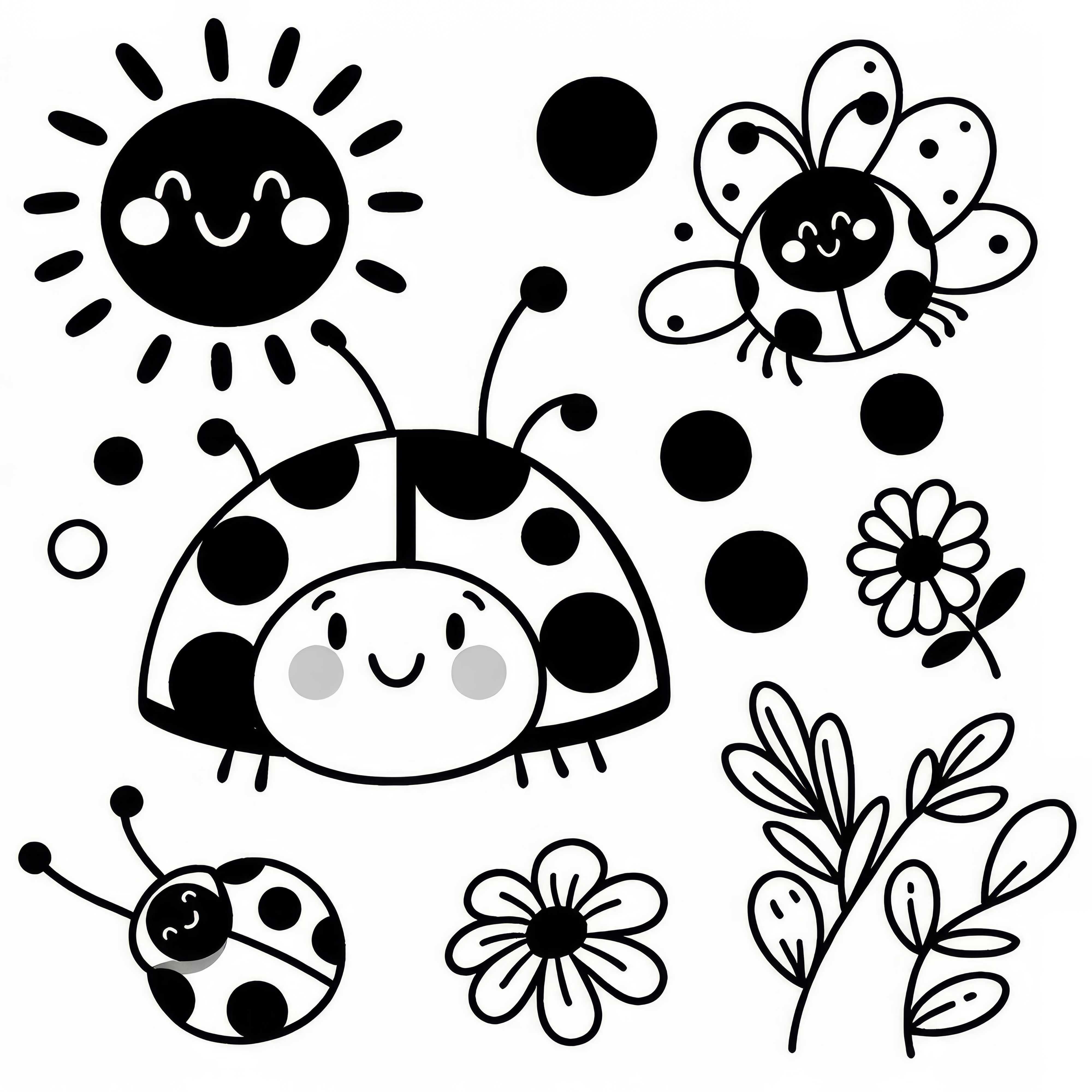 Ladybug as a simple coloring picture (Free)