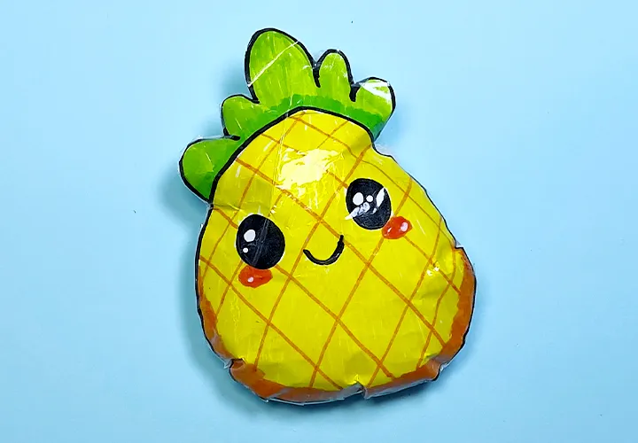 Kawaii Ananas Paper Squishy basteln: Einfache DIY-Anleitung mit Fotos und Video