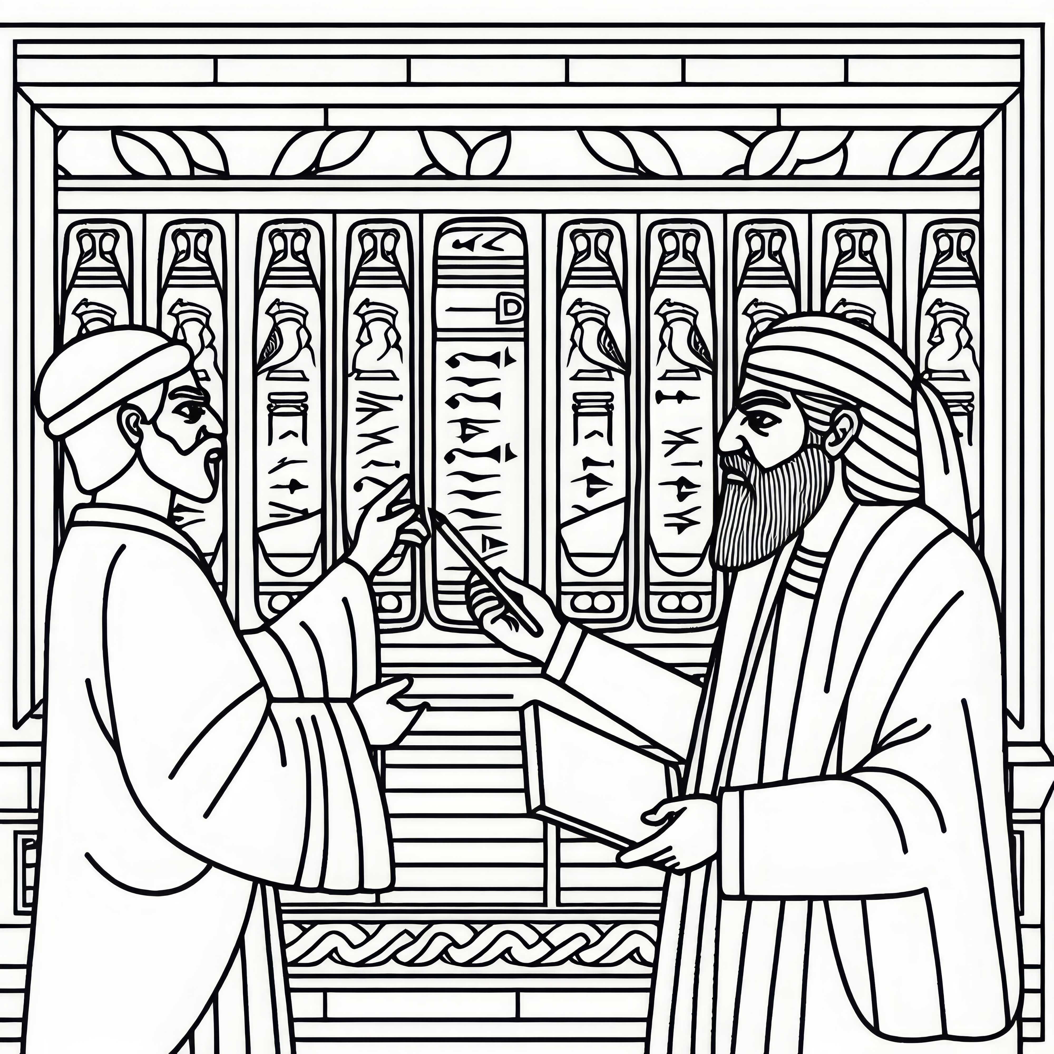 Teacher explains legal rules with clay tablets coloring page Mesopotamia free Teacher explains law rule with clay tablets coloring page Mesopotamia free