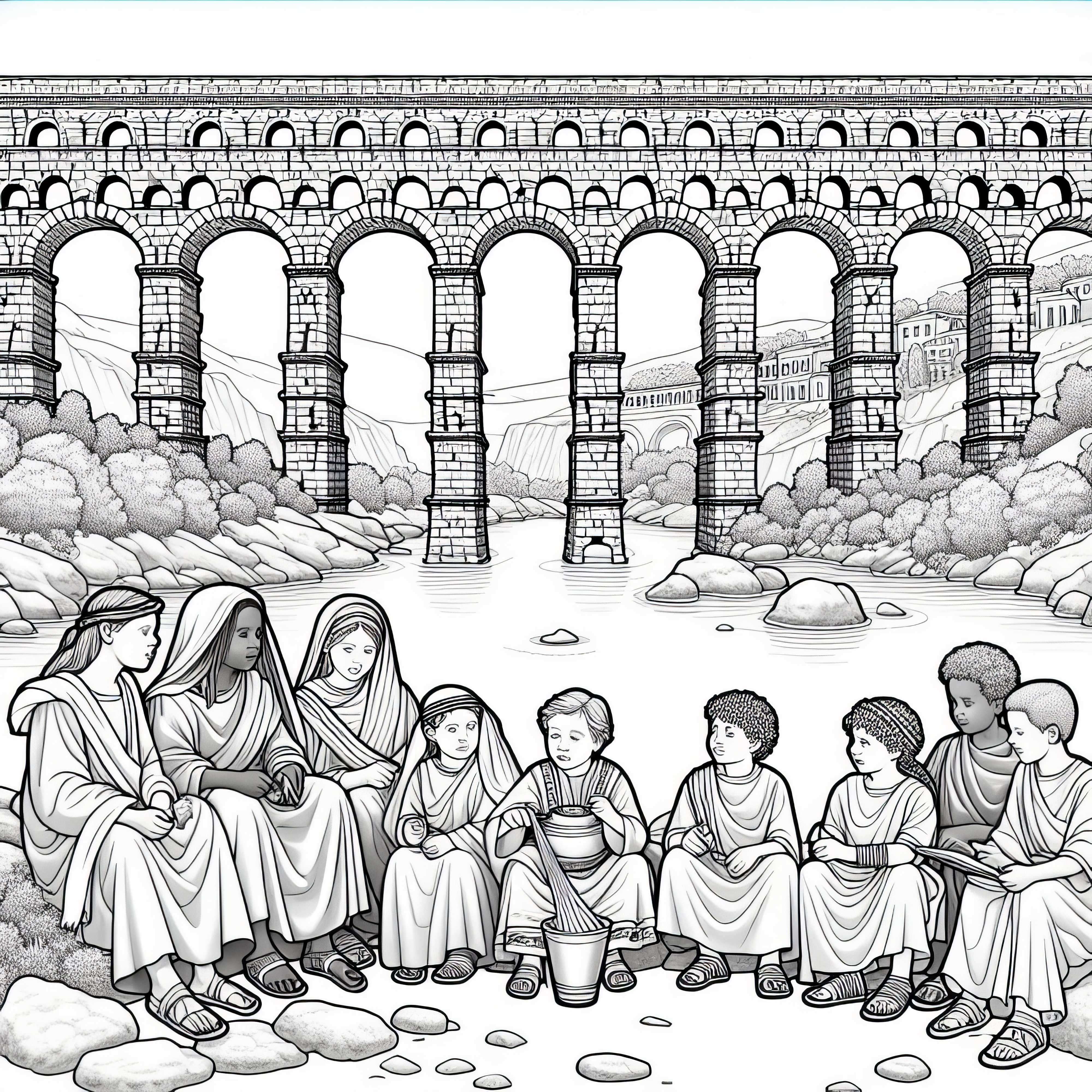 Aqueduct coloring template Roman Empire free Aqueduct coloring template Roman Empire free