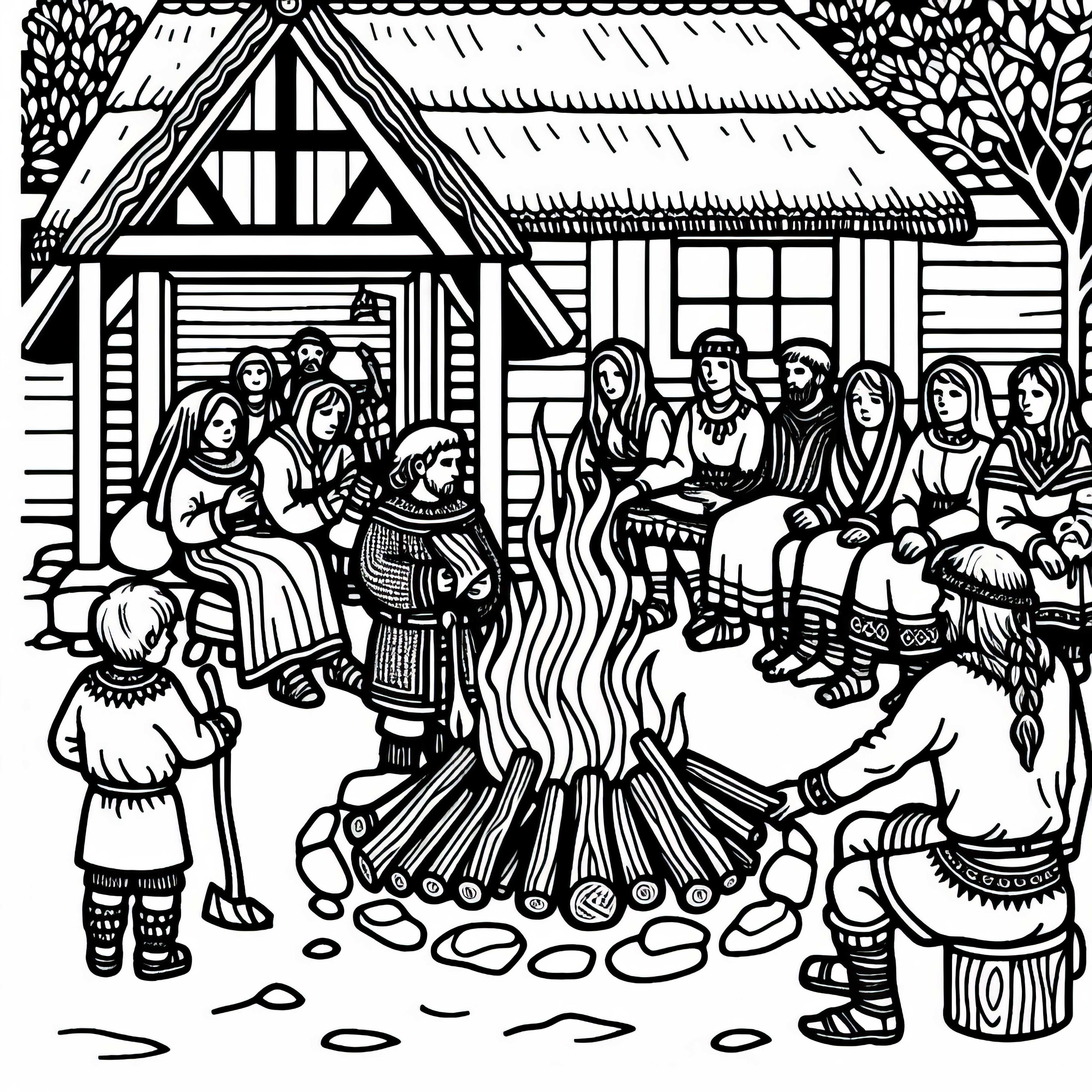 Felles leirb&aring;l fargeleggingsbilde av germanere gratis