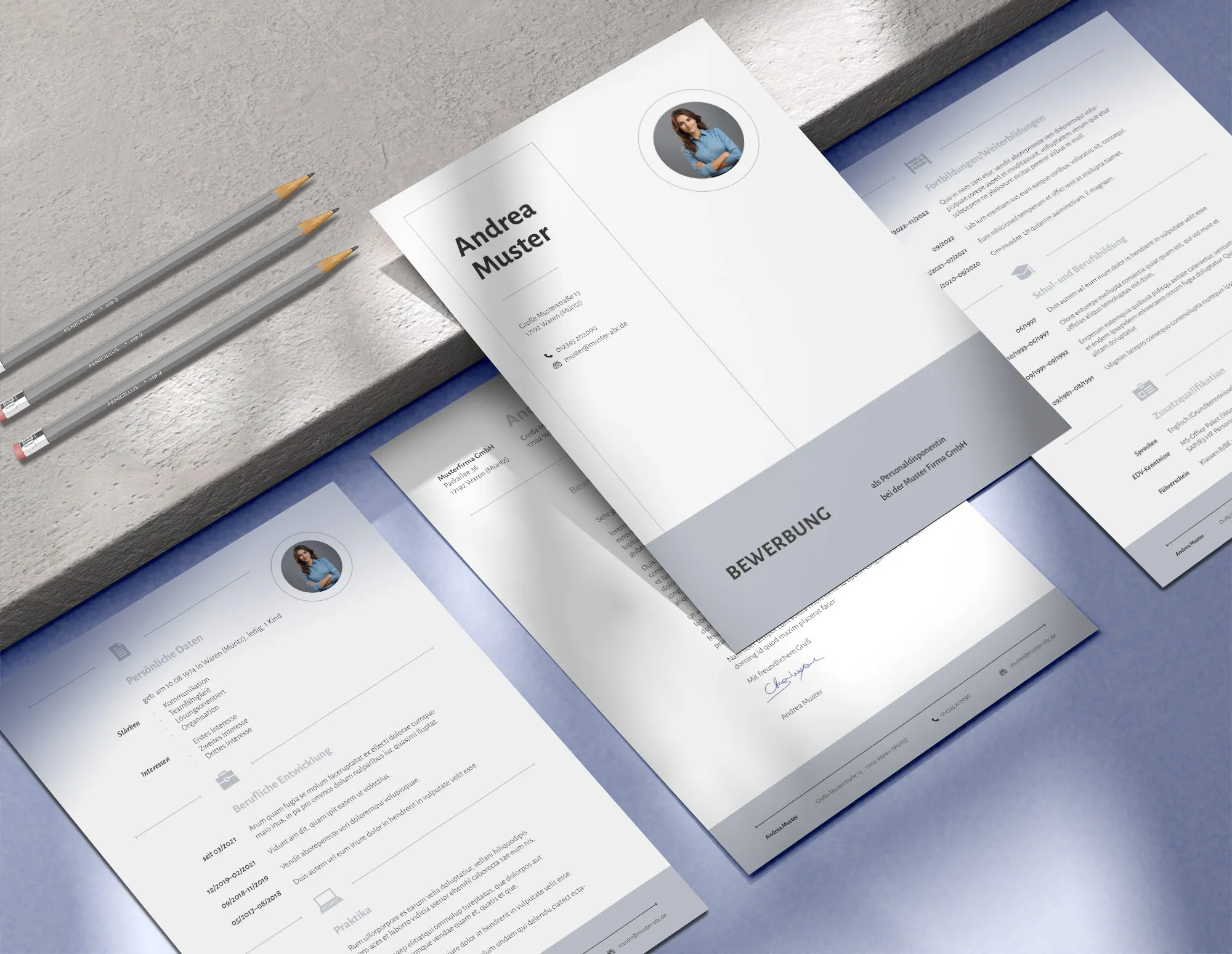 Application as a security employee: Template for cover letter and resume for download