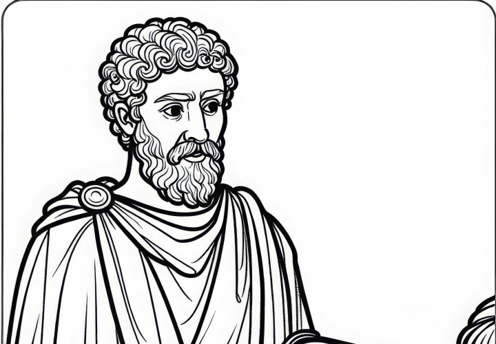 Roman teacher with wax tablet coloring page Roman Empire free