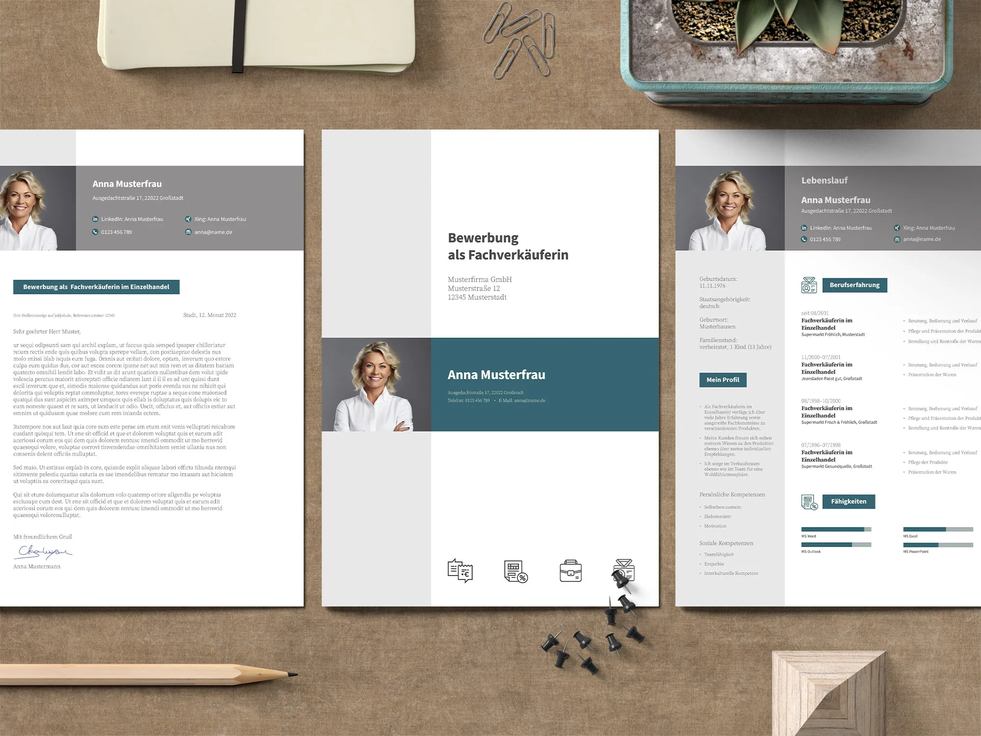 Application as social worker/social educator: Template for cover letter and resume