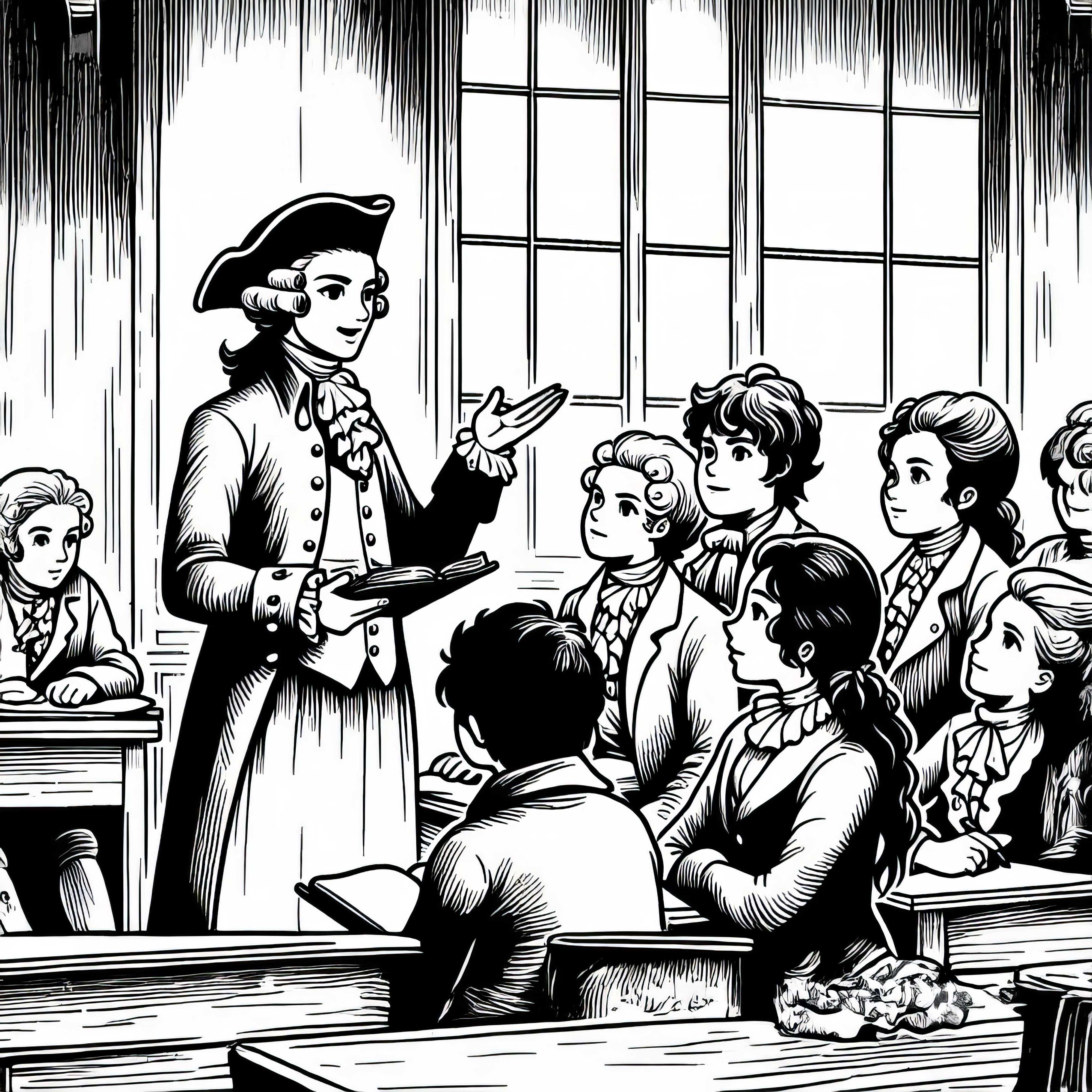 Õpetaja selgitab koolis, miks inimesed nõuavad ühesuguseid õigusi – Prantsuse revolutsiooni värvimisraamat tasuta Õpetaja selgitab koolis, miks inimesed nõuavad võrdseid õigusi – Prantsuse revolutsiooni värvimisleht tasuta