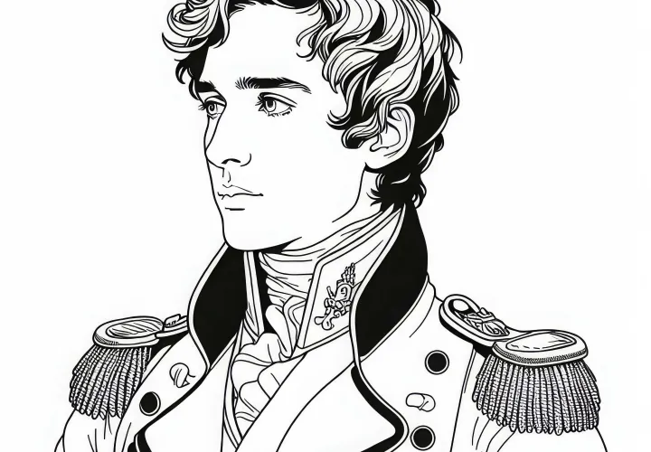 Бесплатно скачать раскраску Наполеона