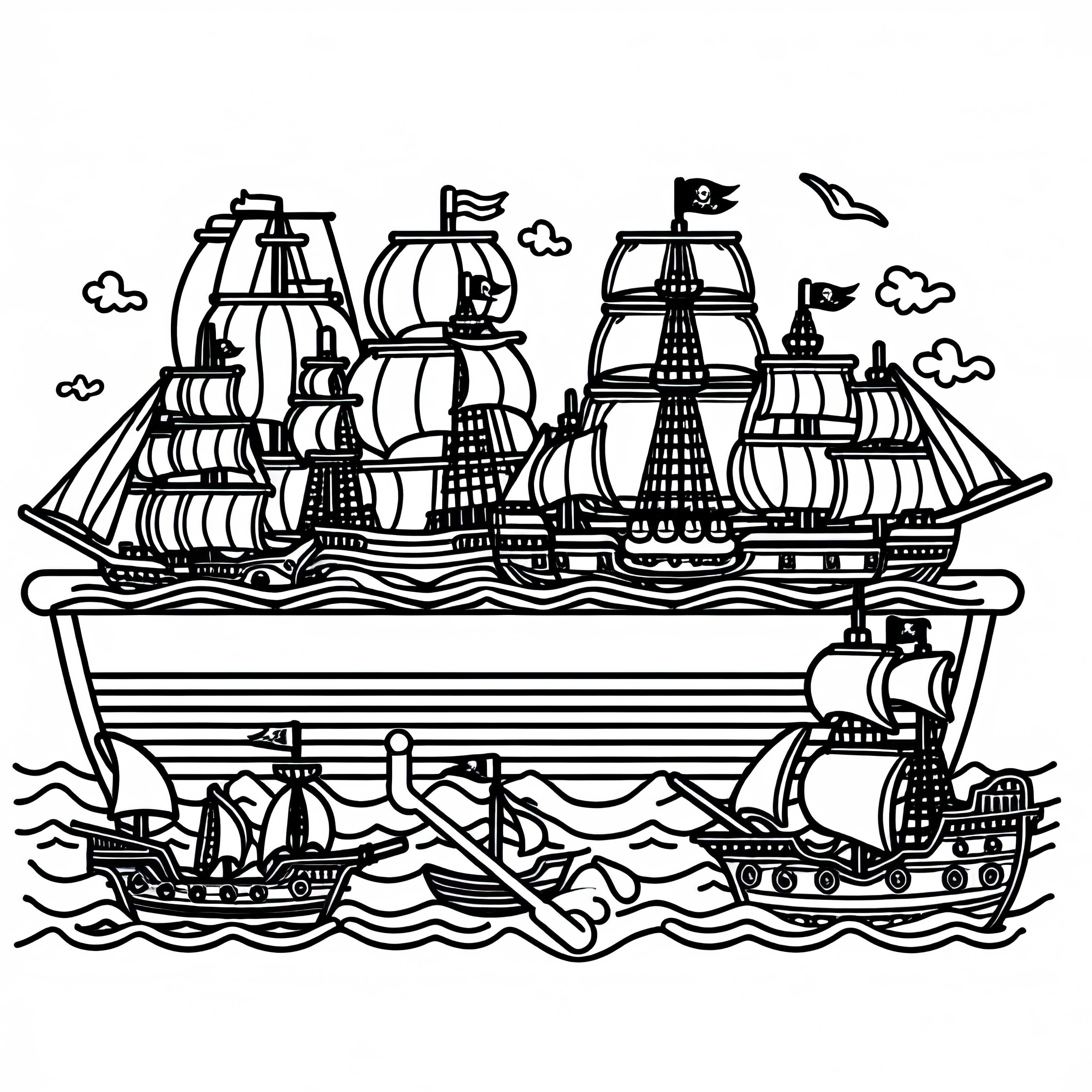 Toy sailboats coloring page for pirates – Free offer Toy Sailboats Coloring Page for Pirates – Free Offer