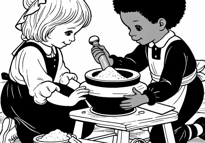 Рисунок для раскрашивания для детей: Молярное дитя в колониальную эпоху – Скачивайте бесплатно