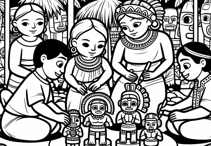 Изготовление фигур для ритуала – раскраска майя бесплатно