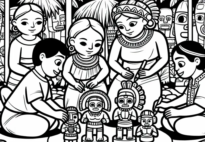 Изготовление фигур для ритуала – раскраска майя бесплатно