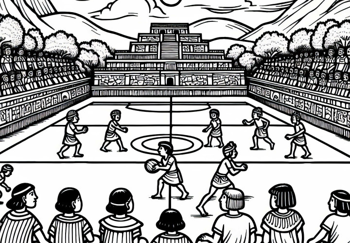 Ballspillplass malebilde fra Maya-tiden – Gratis nedlasting