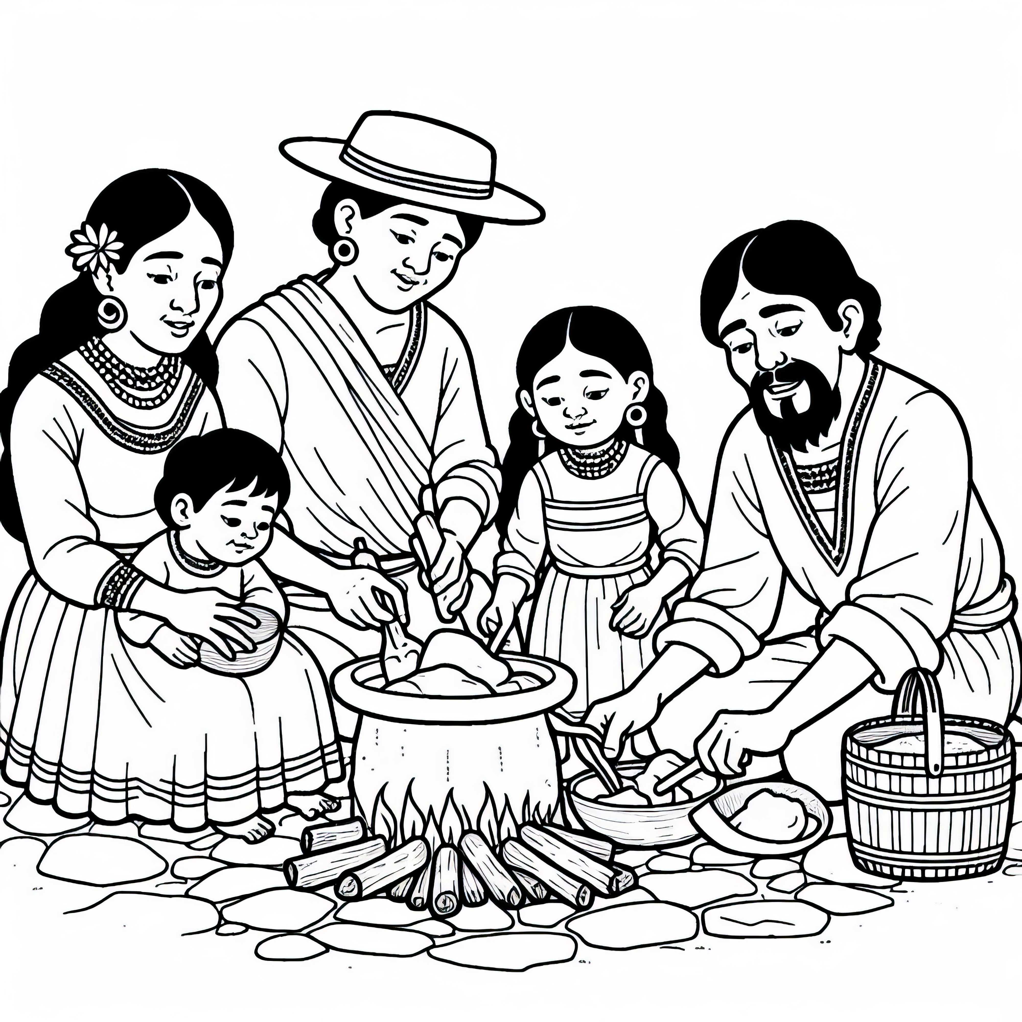 Familien lager sammen mat – Malemal Inka gratis Familien lagerer mat sammen – Malemalingen Inka gratis