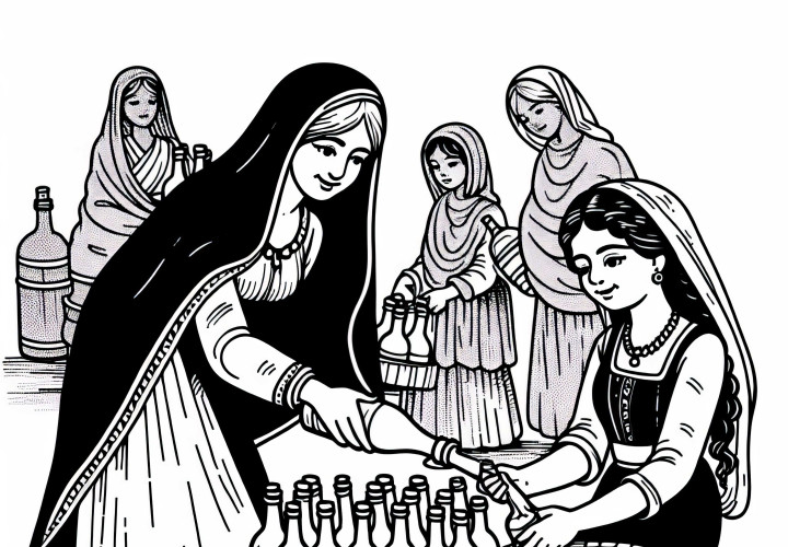 Healer coloring template for witch hunts Free