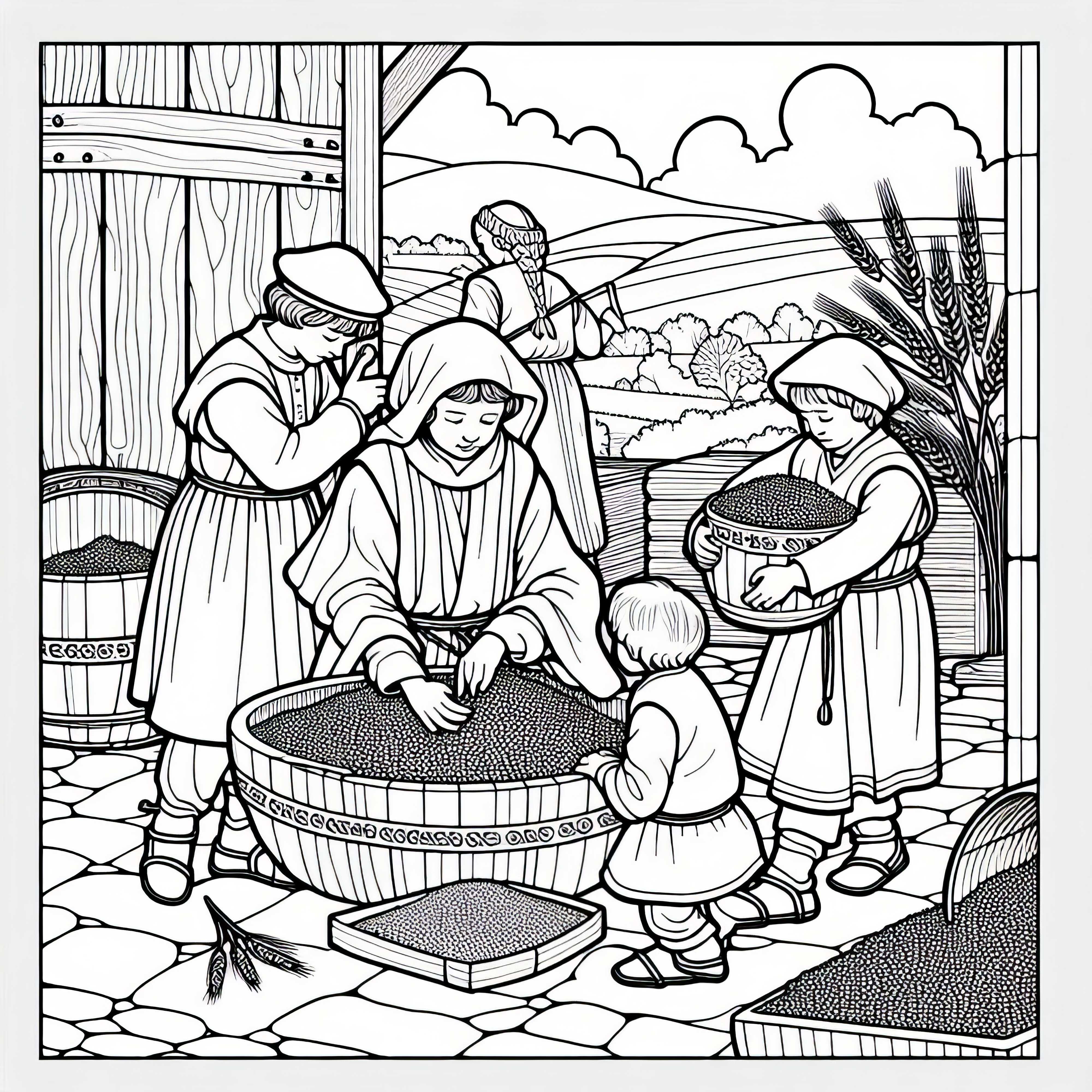 Desenho para colorir para a contagem de grãos para entrega - Modelo de pintura Carlos Magno Grátis