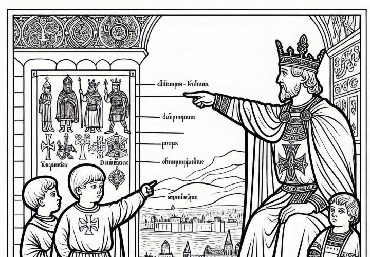 Imagem para colorir de Carlos Magno - Imagem gratuita para download