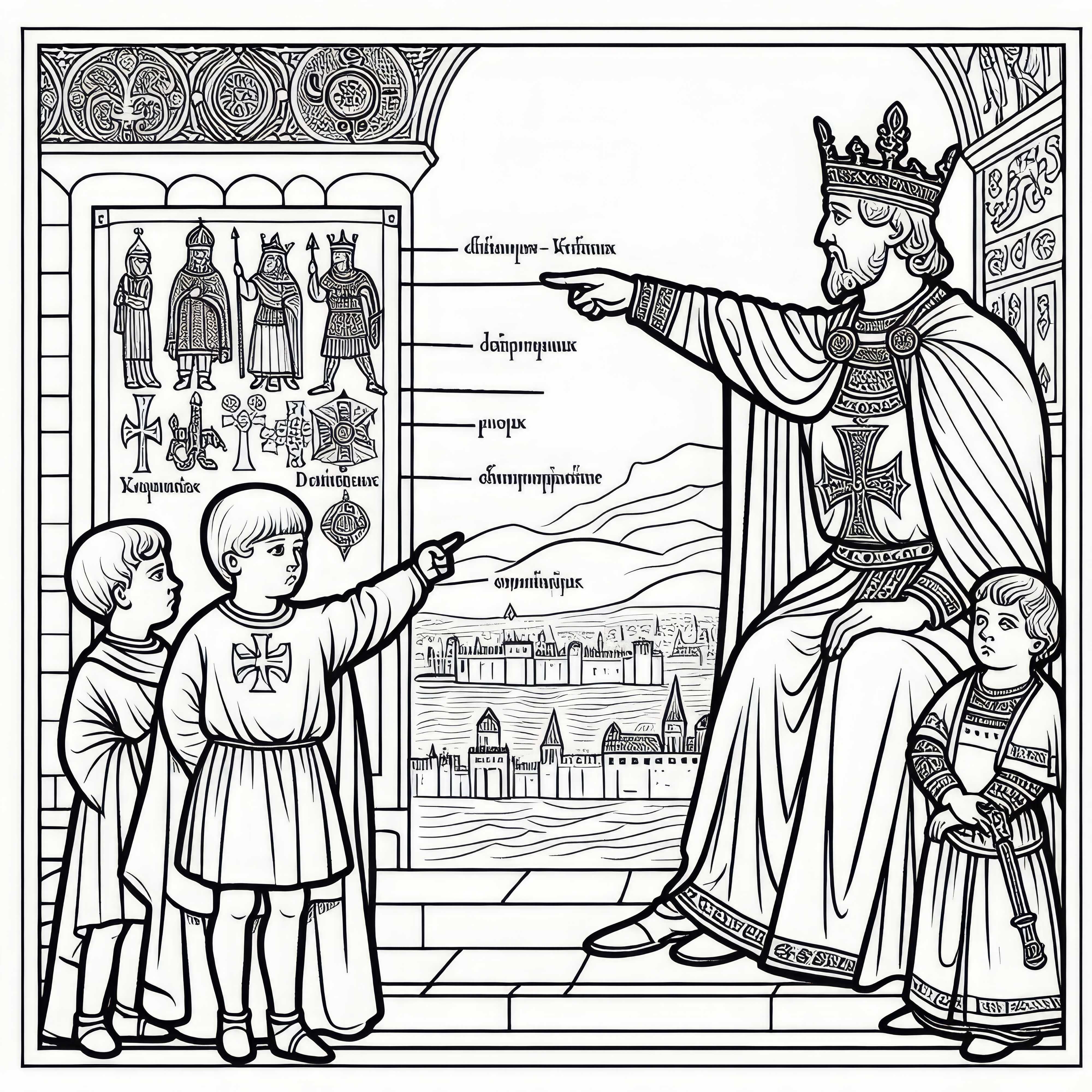 Imagem para colorir de Carlos Magno - Imagem gratuita para download