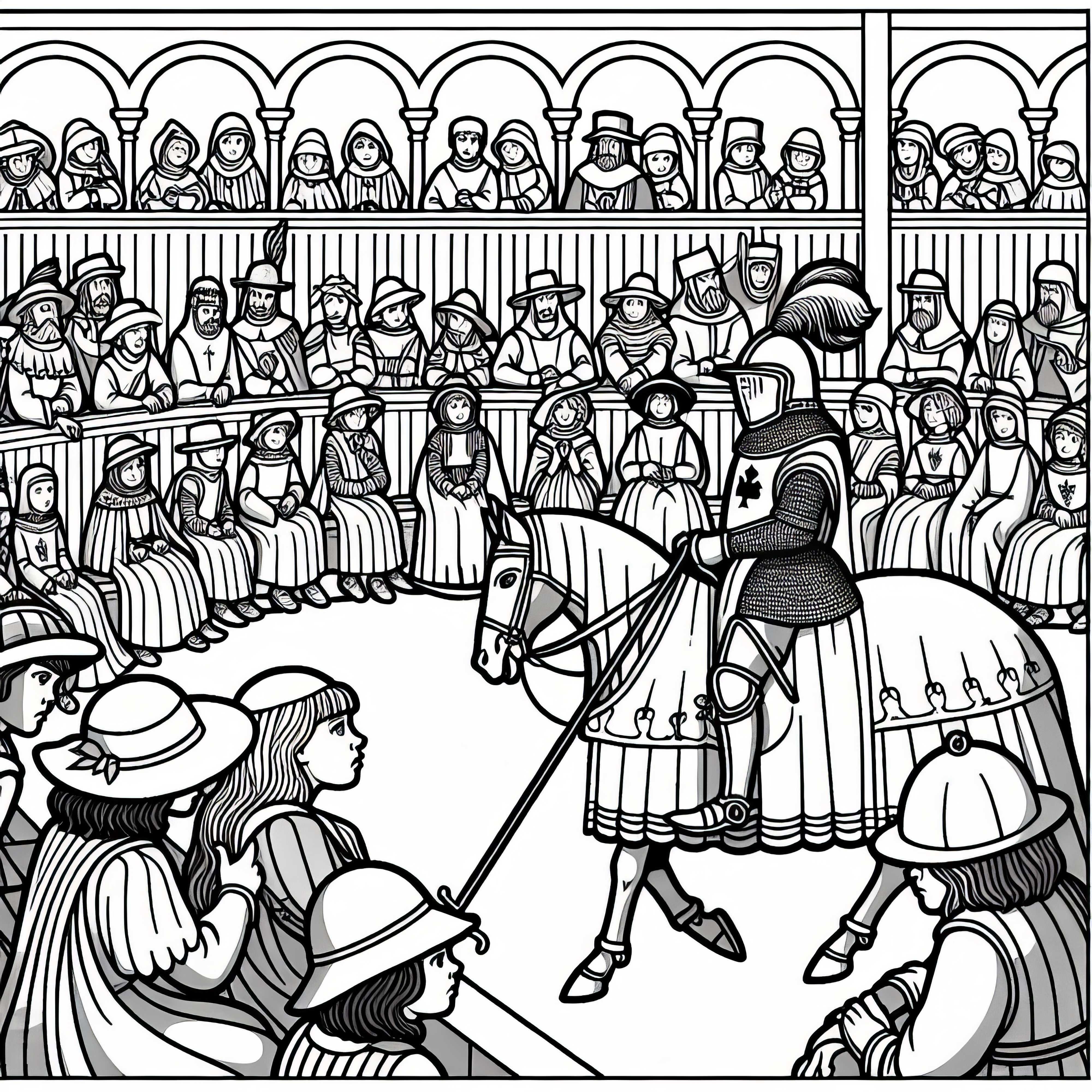 기사 시대의 색칠공부: 어린이를 위한 무료 색칠 템플릿