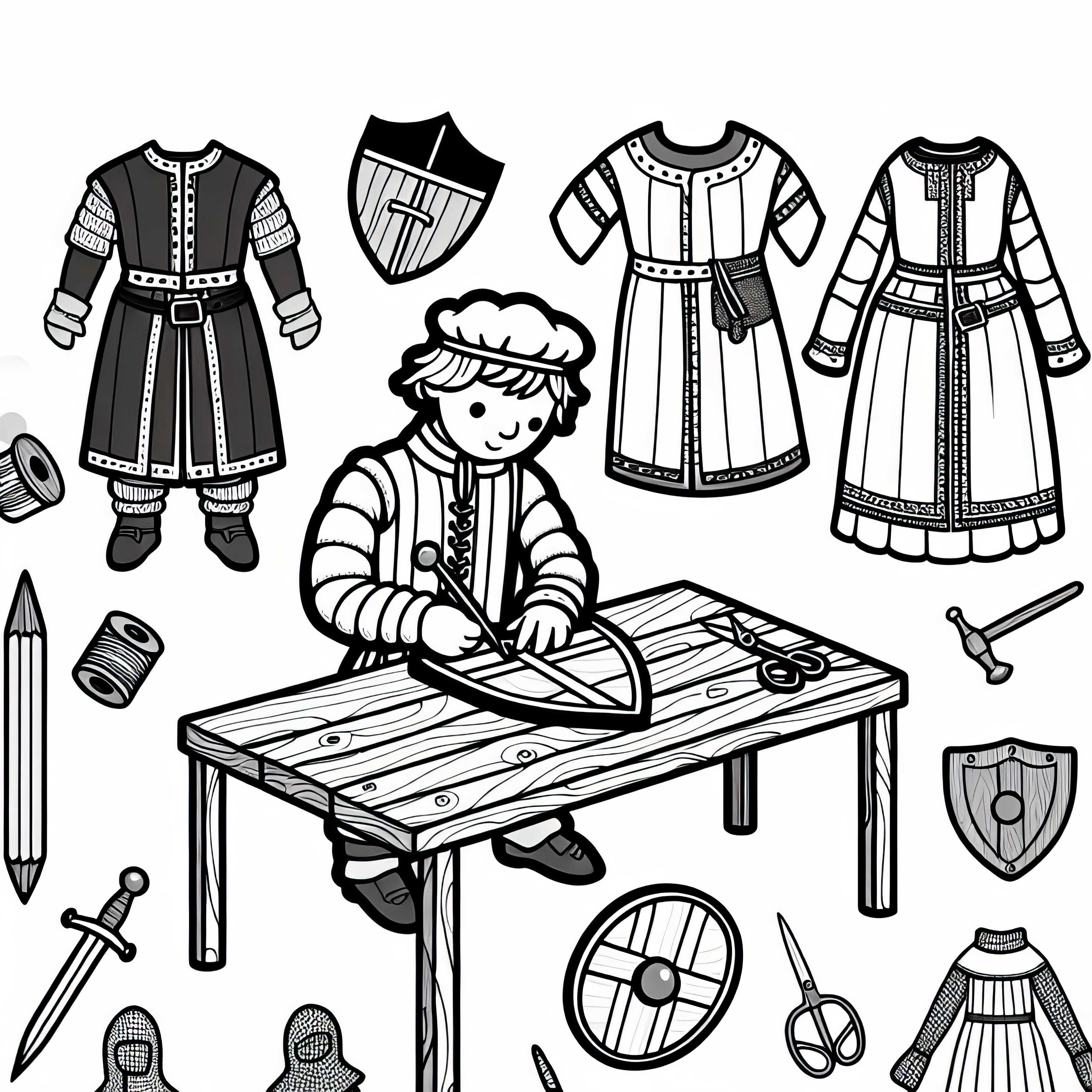 Gratis malemalene for treplater og kl&aelig;r fra riddertiden