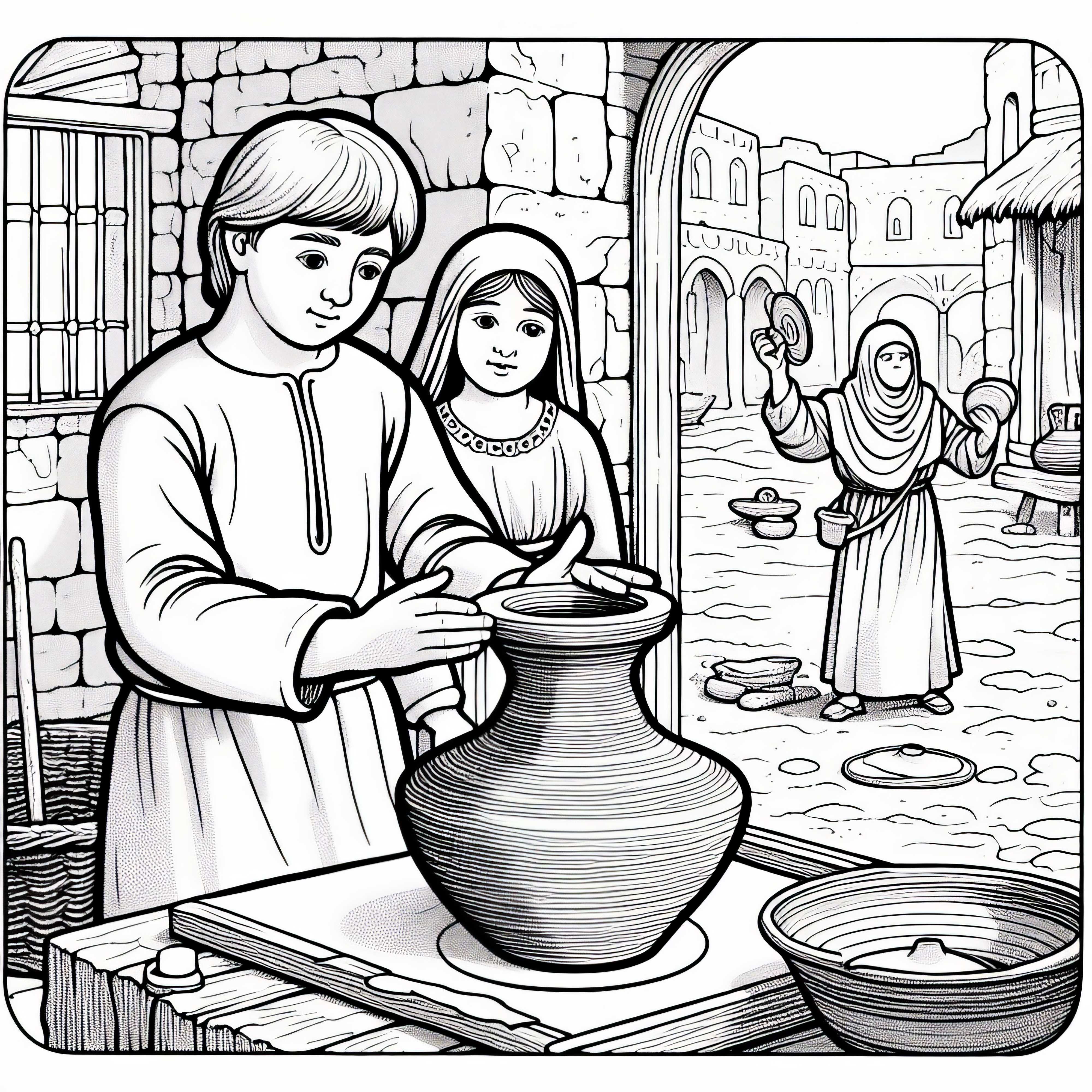 T&oslash;mmerskj&aelig;rer ved forming &ndash; Fargelegging mal for byliv i middelalderen gratis